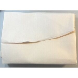 Round Tablecloth 68" Ivory Cotton/Polyester Blend  Made In USA Simple Minimalist